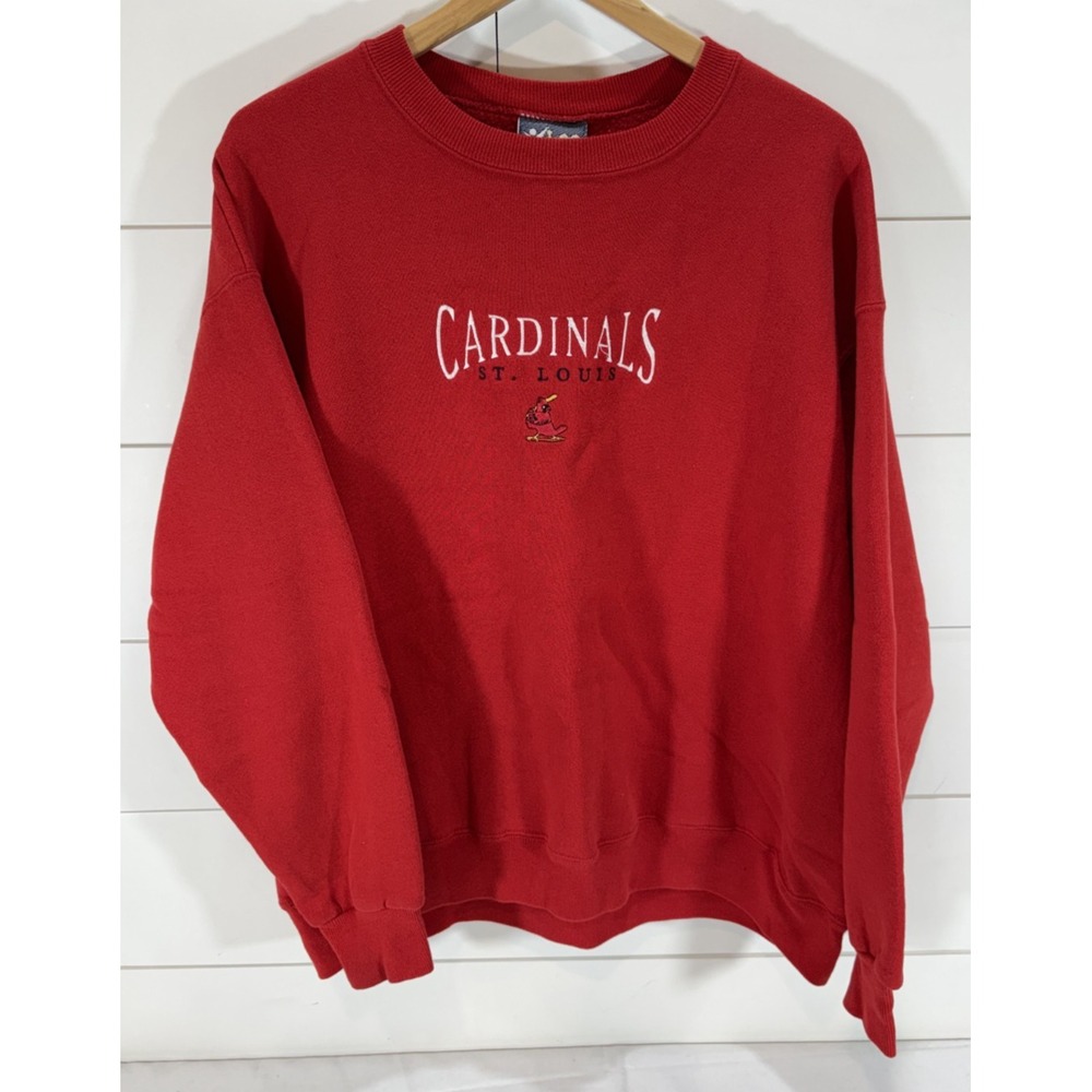 Vintage 90s MLB St Louis Cardinals Red Crewneck Sweatshirt Lee Sport Size XL